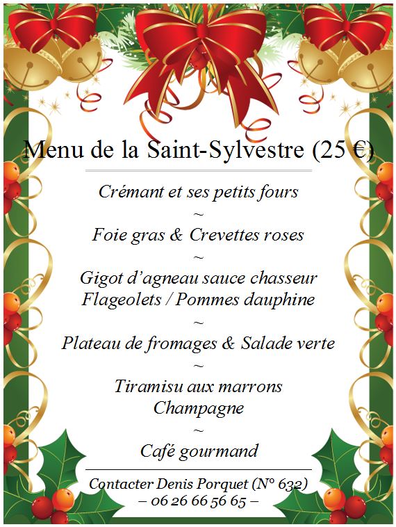 Menu du 31